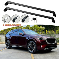 Barres de Toit Aluminium Mazda CX-90 2024-2025 - vue de face - Becquet Voiture
