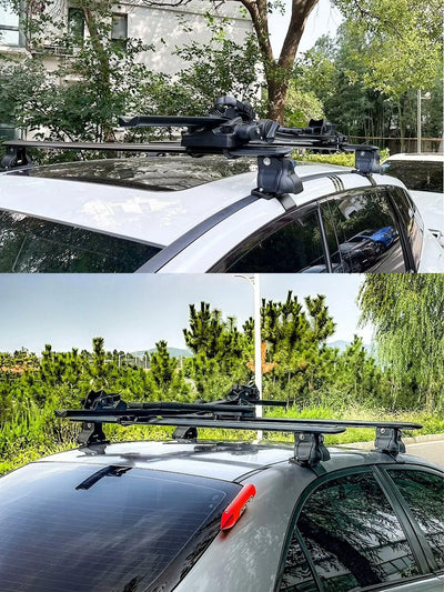 Barres de Toit Aluminium Nissan Frontier 2014-2021 - vue de trois-quarts - Becquet Voiture