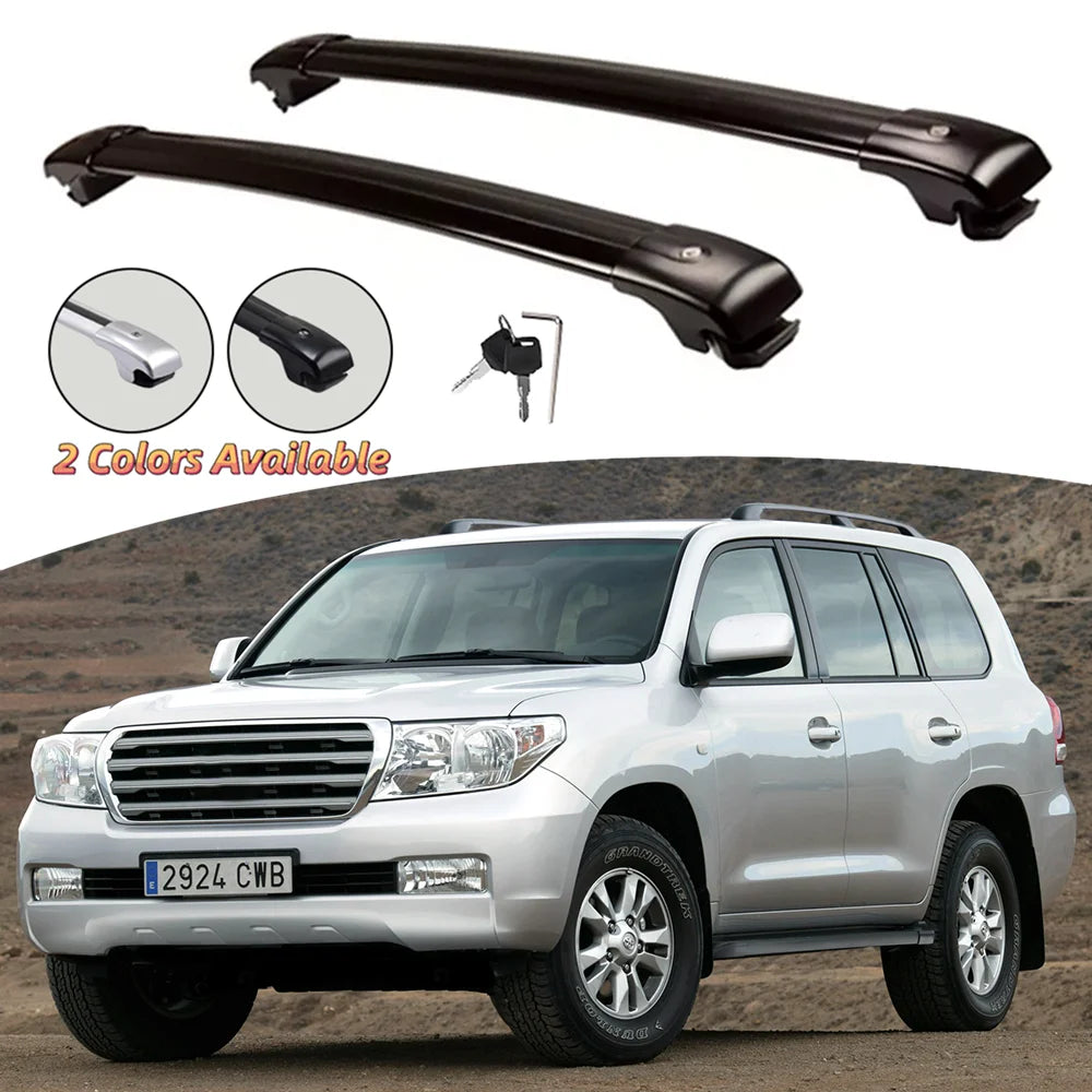Barres de Toit Aluminium Toyota Land Cruiser LC200 2008-2021 - vue de face - Becquet Voiture