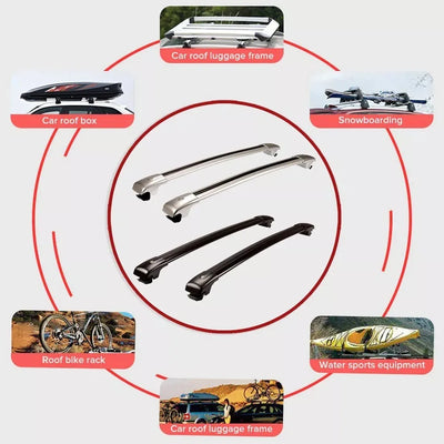 Barres de Toit Aluminium Toyota Land Cruiser LC200 2008-2021 - vue de profil - Becquet Voiture