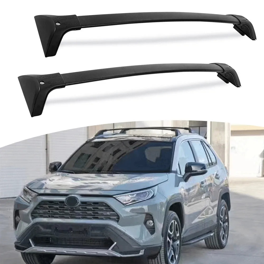 Barres de Toit Aluminium Toyota RAV4 2019-2025 - vue de face - Becquet Voiture