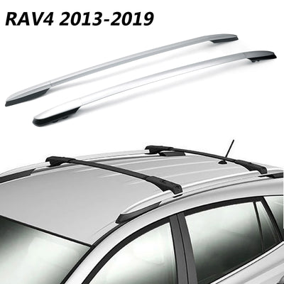 Barres de Toit Latérales Aluminium Toyota RAV4 2013-2019 - vue de face - Becquet Voiture
