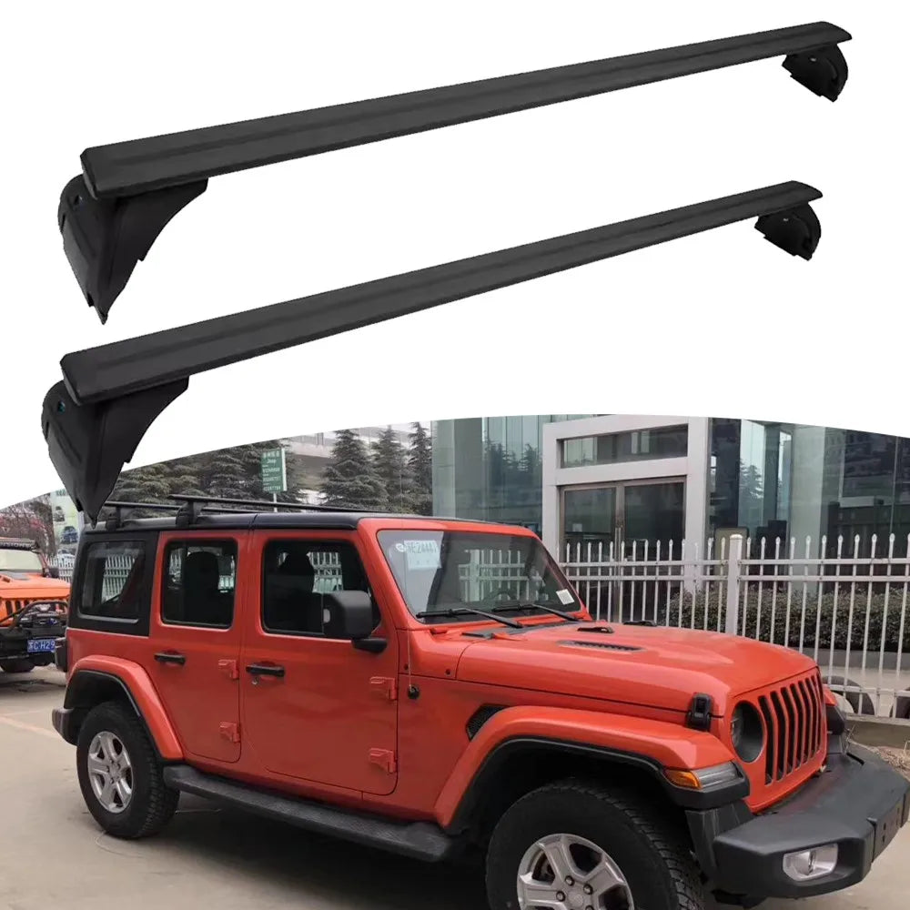 Barres de Toit Transversales Jeep Wrangler JL 2018-2025 - vue de face - Becquet Voiture
