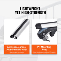 Adjustable Aluminum Cross Roof Bars for SUV and Sedan - fitted on vehicle - Becquet Voiture