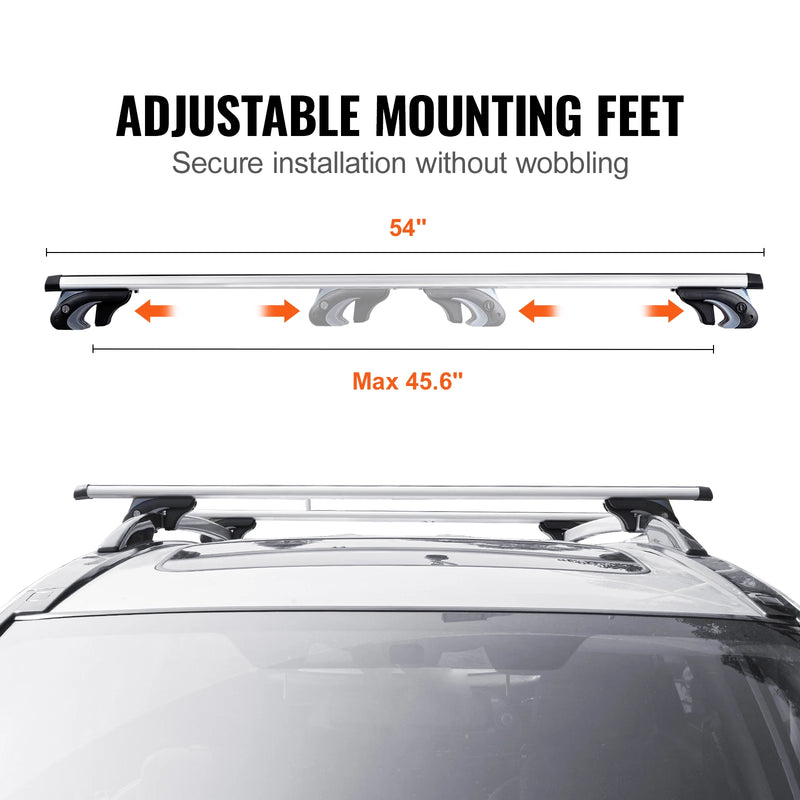 Adjustable Aluminum Cross Roof Bars for SUV and Sedan - rear view - Becquet Voiture