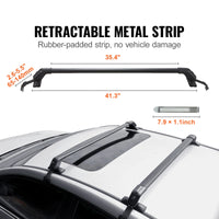Verstellbare Universelle Dachzurheile aus Aluminium - Rückansicht - Becquet Voiture