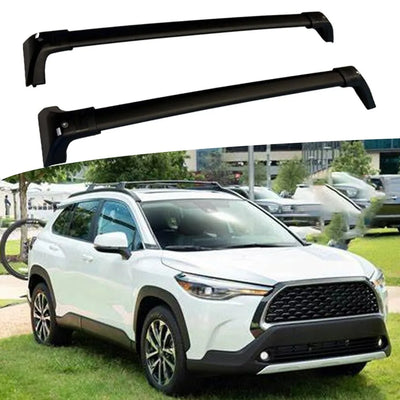 Barres de Toit Verrouillables Toyota Corolla Cross 2022-2025 - vue de face - Becquet Voiture