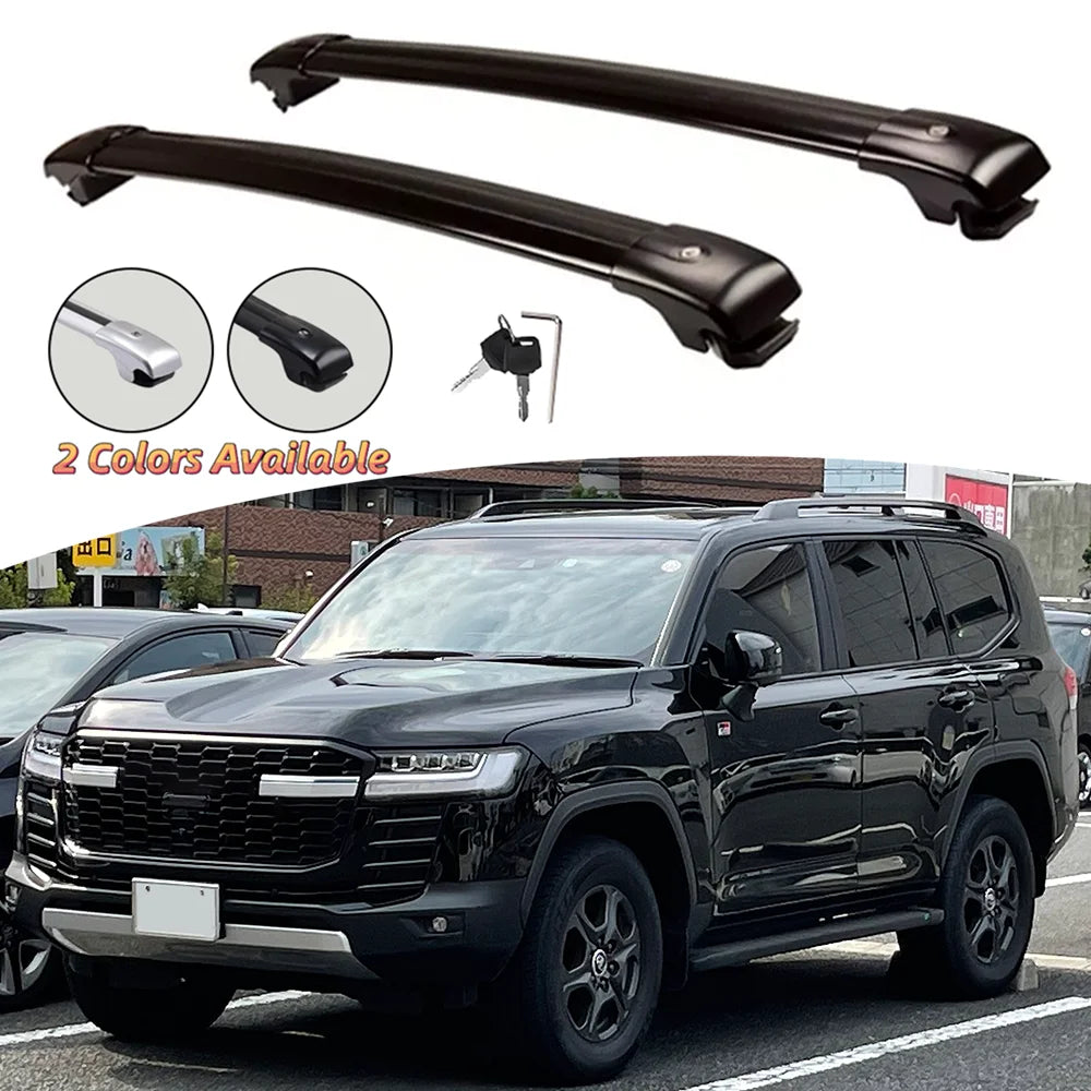 Barres de Toit Verrouillables Toyota Land Cruiser LC300 J300 2022-2023 - vue de face - Becquet Voiture