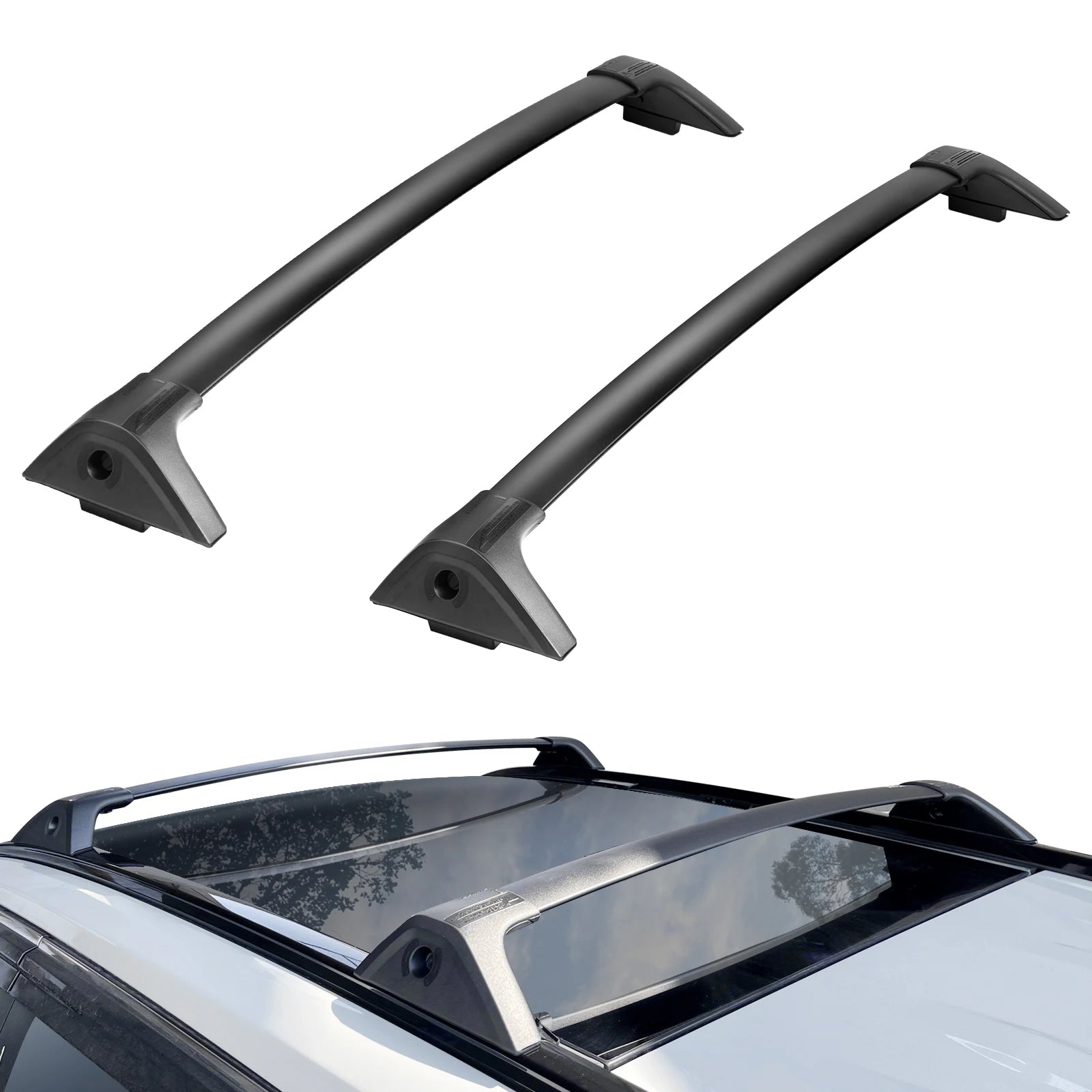 Barres Transversales de Toit Aluminium Toyota RAV4 2019-2023 - vue de face - Becquet Voiture