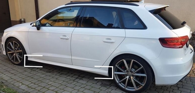 Bas De Caisse Audi A3 8V Sportback Look S-Line - vue de face - Becquet Voiture