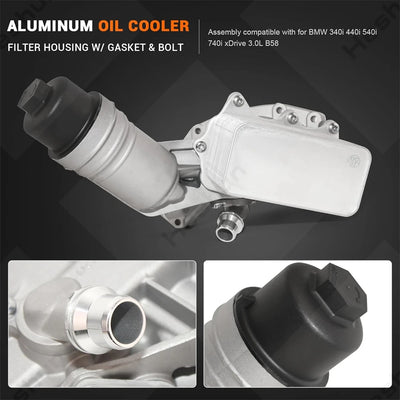 Base Filtre Huile BMW B58 F22 F30 G30 540i 740i Aluminium - installé sur véhicule - Becquet Voiture