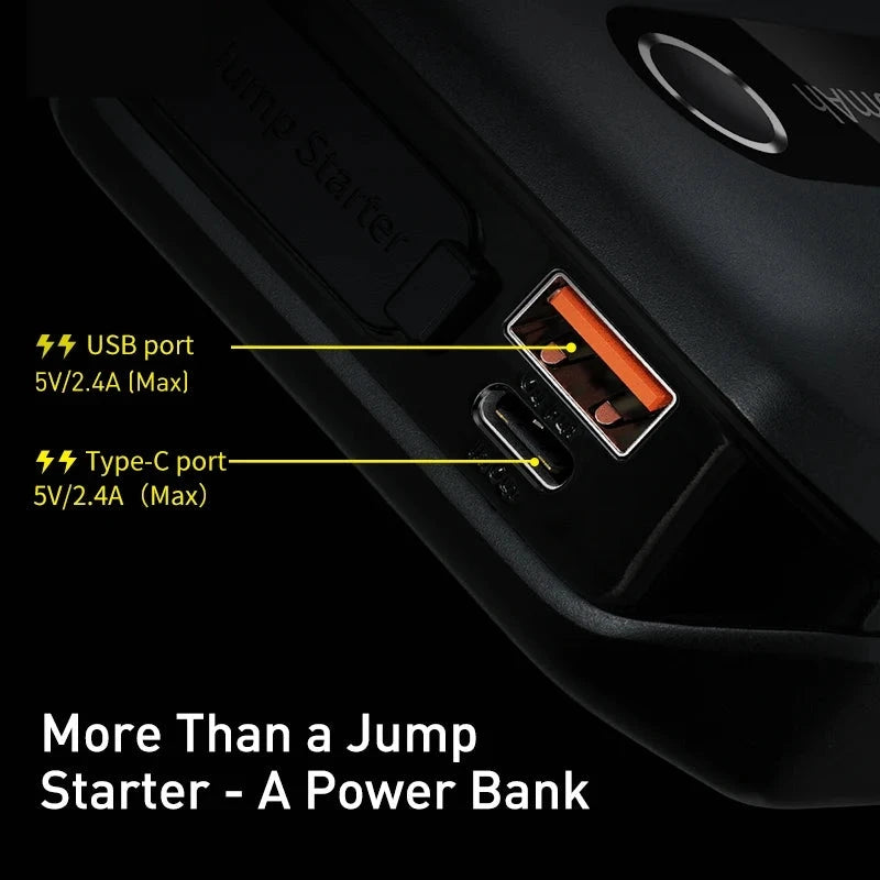Baseus Démarreur de Batterie Voiture 1000A Portable 12V - installé sur véhicule - Becquet Voiture