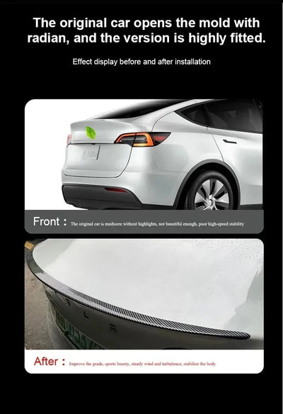 Becquet ABS Carbone Tesla Model Y 2020-2024 Model 3 2025-2026 - vue de face 2 - Becquet Voiture