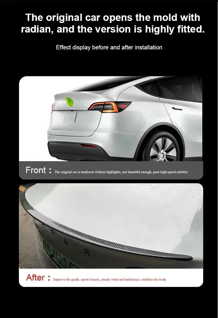 Becquet ABS Carbone Tesla Model Y 2020-2024 Model 3 2025-2026 - vue de face 2 - Becquet Voiture