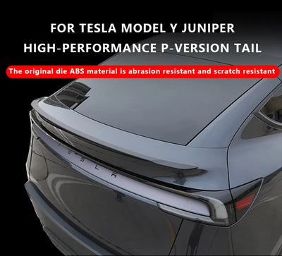 Becquet ABS Look Carbone Tesla Model Y Juniper 2025 Performance - détail du montage - Becquet Voiture
