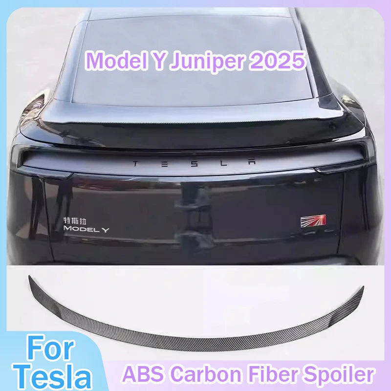 Becquet ABS Look Carbone Tesla Model Y Juniper 2025 Performance - vue de face - Becquet Voiture