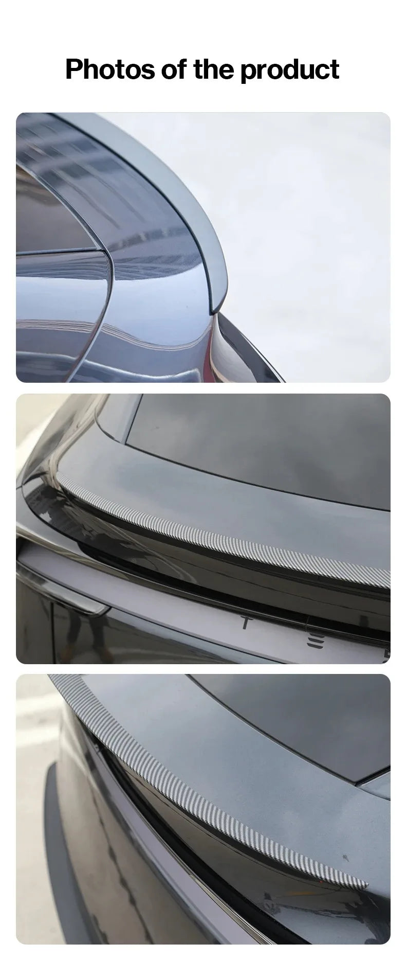 Becquet ABS Look Carbone Tesla Model Y Juniper 2025 Performance - vue de profil 3 - Becquet Voiture