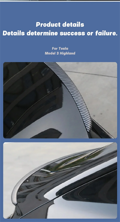 Becquet ABS Tesla Model 3 Highland 2026 Ludicrous - vue de face 2 - Becquet Voiture