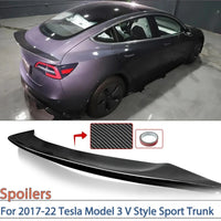 ABS Spoiler Tesla Model 3 V Style Sport 2017-2022 - front view - Becquet Voiture