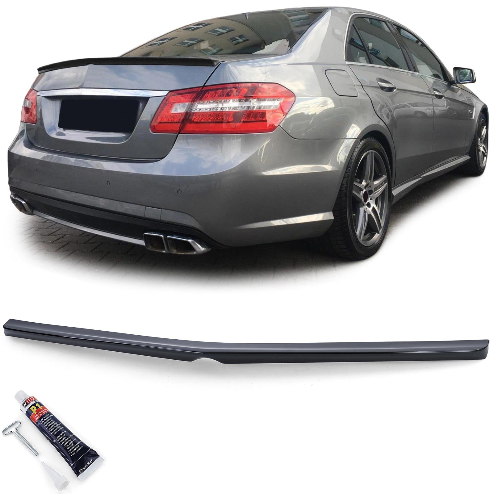 Becquet aileron coffre 63 AMG Mercedes Classe E W212 2009-2016 - vue de face - Becquet Voiture