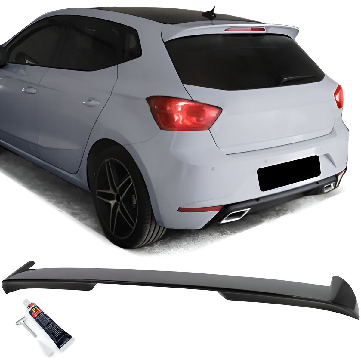 Becquet aileron coffre Seat Ibiza 6F 2017-2021 noir brillant - vue de face - Becquet Voiture