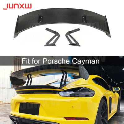 Becquet Arrière Carbone Porsche Cayman Boxster 718 GT4 2016-2019 - vue de face - Becquet Voiture