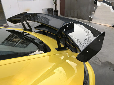 Becquet Arrière Carbone Porsche Cayman Boxster 718 GT4 2016-2019 - vue de profil - Becquet Voiture