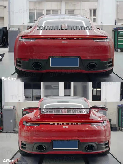 Becquet Carbone Porsche 911 992 Carrera SD 2019-2024 - installé sur véhicule - Becquet Voiture