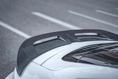 Becquet Carbone Porsche Taycan Tail Fins 2019-2024 - vue de face 2 - Becquet Voiture
