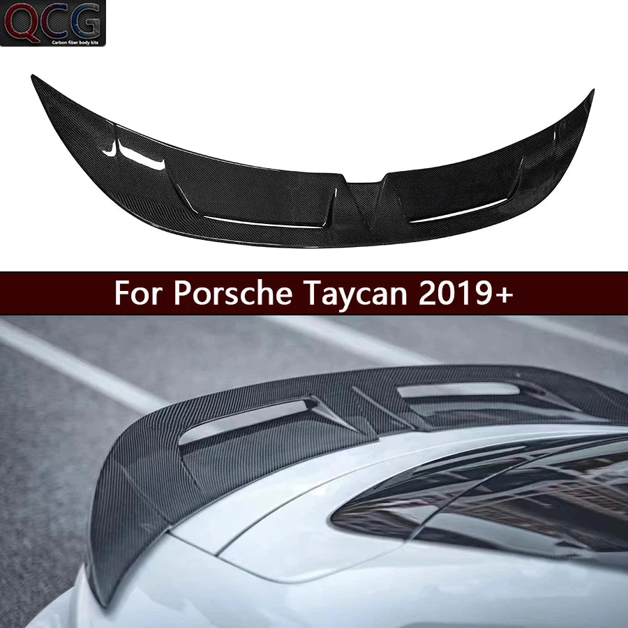 Becquet Carbone Porsche Taycan Tail Fins 2019-2024 - vue de face - Becquet Voiture