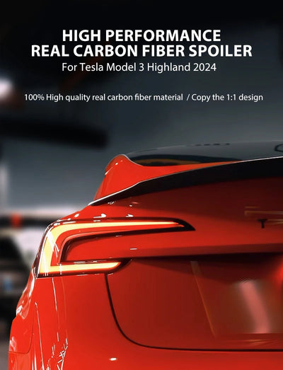 Becquet Carbone Tesla Model 3 Highland 2024-2026 Performance - en situation - Becquet Voiture