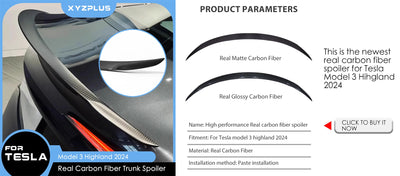 Becquet Carbone Tesla Model 3 Model Y 2022-2023 - packshot studio - Becquet Voiture