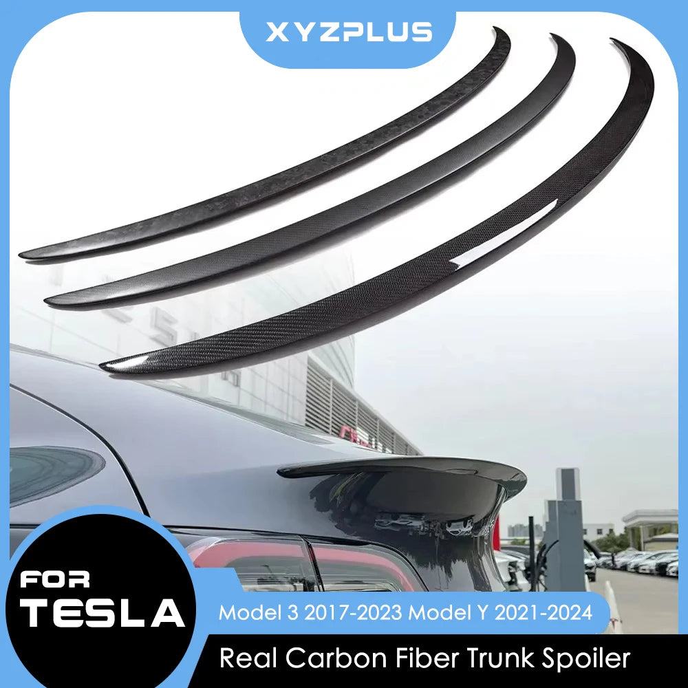 Becquet Carbone Tesla Model 3 Model Y 2022-2023 - vue de face - Becquet Voiture