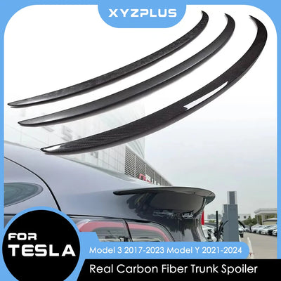 Becquet Carbone Tesla Model 3 Model Y 2022-2023 - vue de face - Becquet Voiture