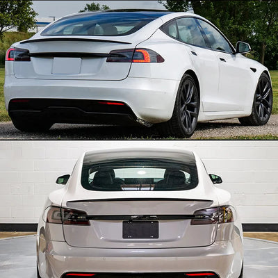 Becquet Carbone Tesla Model S 2021-2024 Premium - détail du montage - Becquet Voiture