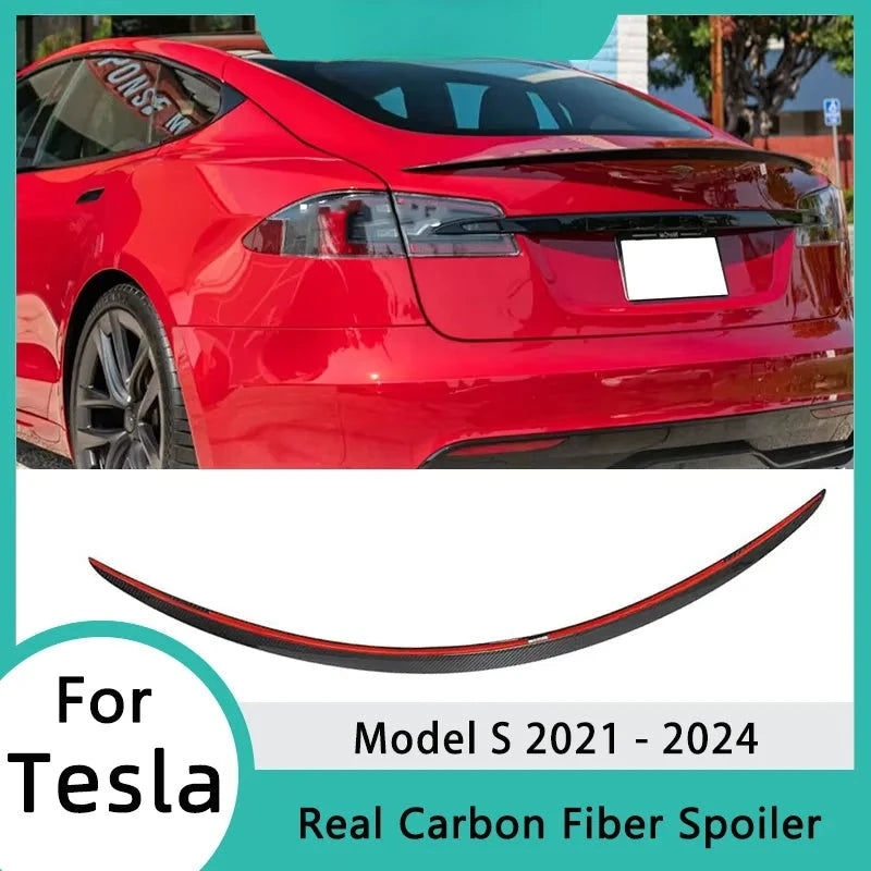 Becquet Carbone Tesla Model S 2021-2024 Premium - vue de face - Becquet Voiture