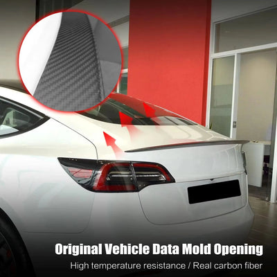 Becquet Carbone Tesla Model Y 2025-2026 Model 3 Highland - vue arrière - Becquet Voiture