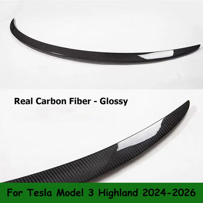 Becquet Carbone Tesla Model Y 2025-2026 Model 3 Highland - vue de profil 3 - Becquet Voiture