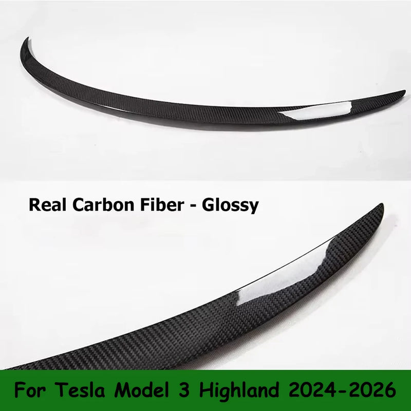 Becquet Carbone Tesla Model Y 2025-2026 Model 3 Highland - vue de profil 3 - Becquet Voiture