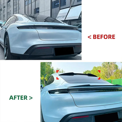 Becquet Central Mid Porsche Taycan 2019+ Carbone - vue rapprochée - Becquet Voiture