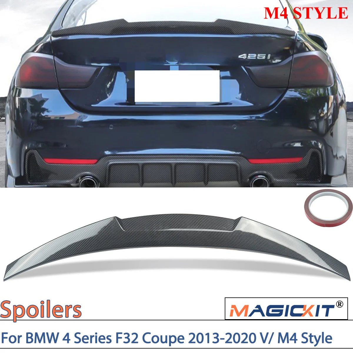 Becquet Coffre BMW Série 4 F32 Coupé M4 2013-2020 - vue de face - Becquet Voiture