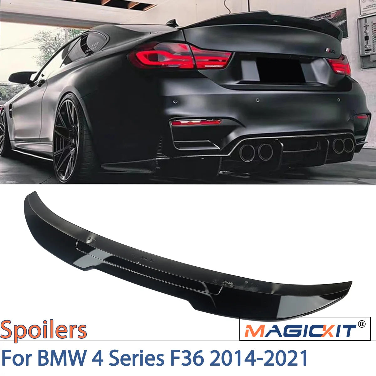 Becquet Coffre BMW Série 4 F36 Gran Coupé PSM - vue de face - Becquet Voiture