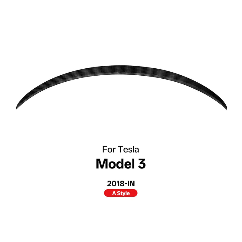 Becquet Coffre Carbone Sec Tesla Model 3 A Style - détail du montage - Becquet Voiture