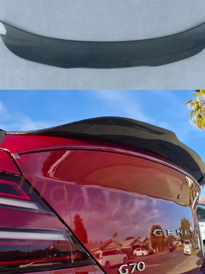 Becquet Coffre Genesis G70 EPA Carbone 2022-2025 - détail du montage - Becquet Voiture