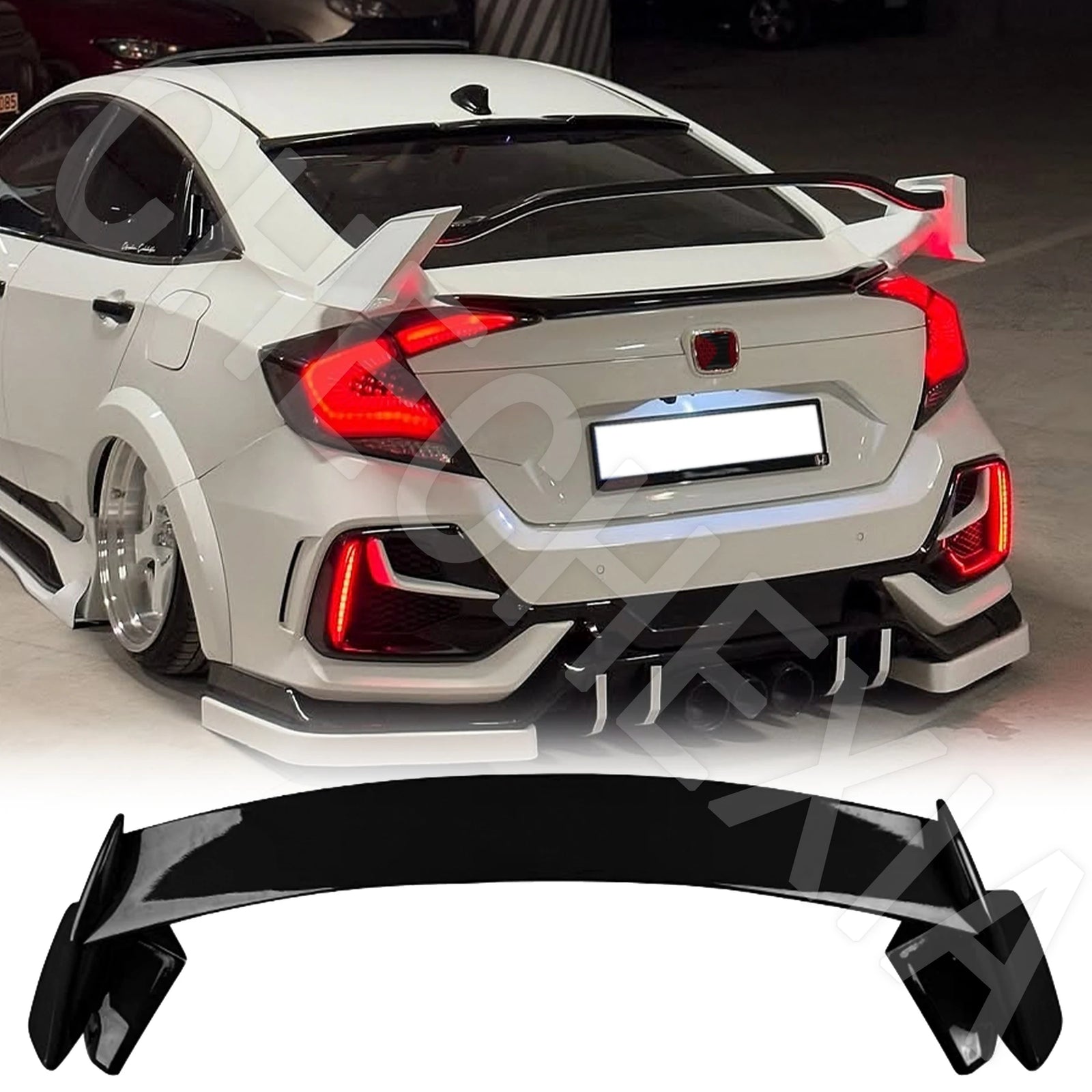 Becquet Coffre Honda Civic FC1 FC7 Type-R 2016-2020 - vue de face - Becquet Voiture