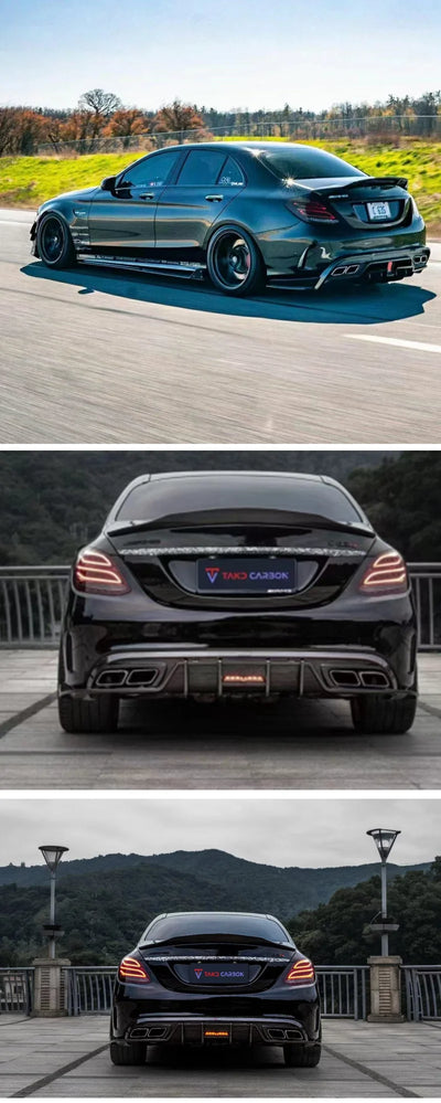 Becquet Coffre Mercedes Classe C W205 2014-2019 Carbone - vue de dessus - Becquet Voiture