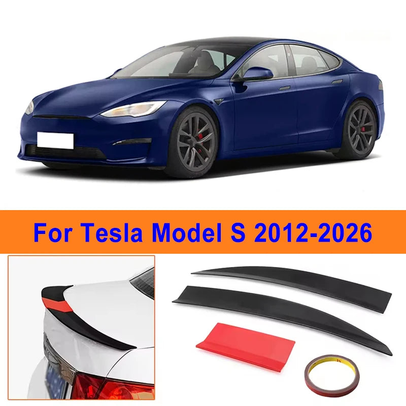 Becquet Coffre Tesla Model S 3 Sections Reglable - vue de face - Becquet Voiture