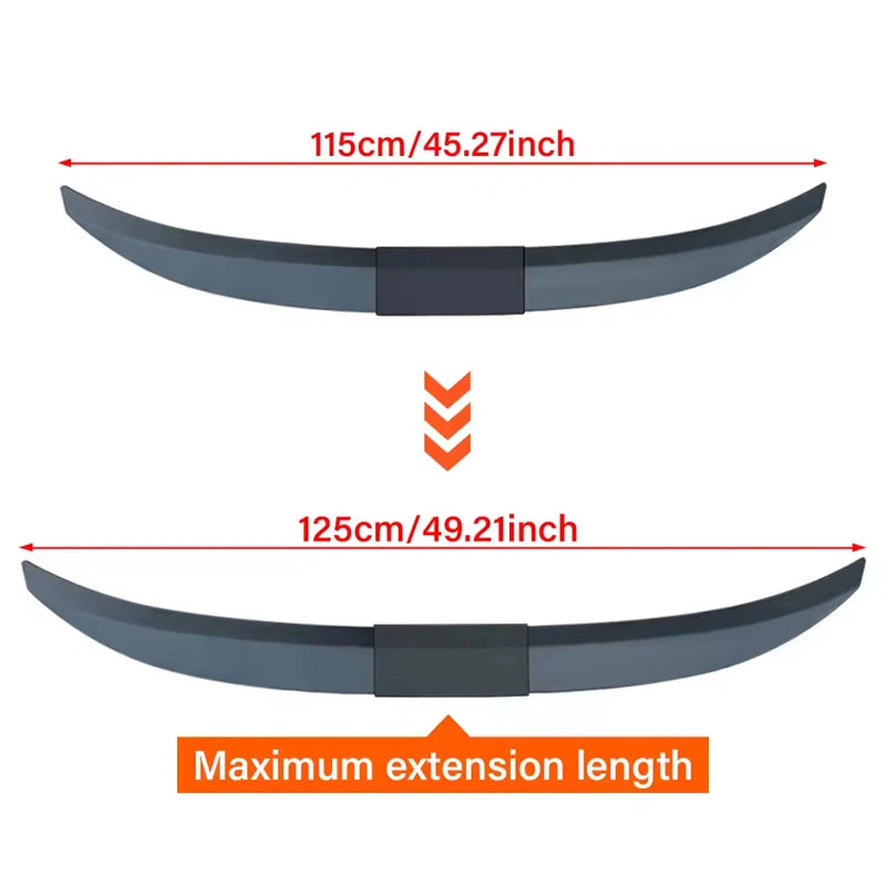 Becquet Coffre Tesla Model S 3 Sections Reglable - vue de profil 2 - Becquet Voiture