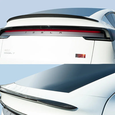 Becquet Coffre Tesla Model Y Juniper Carbone - vue de profil - Becquet Voiture