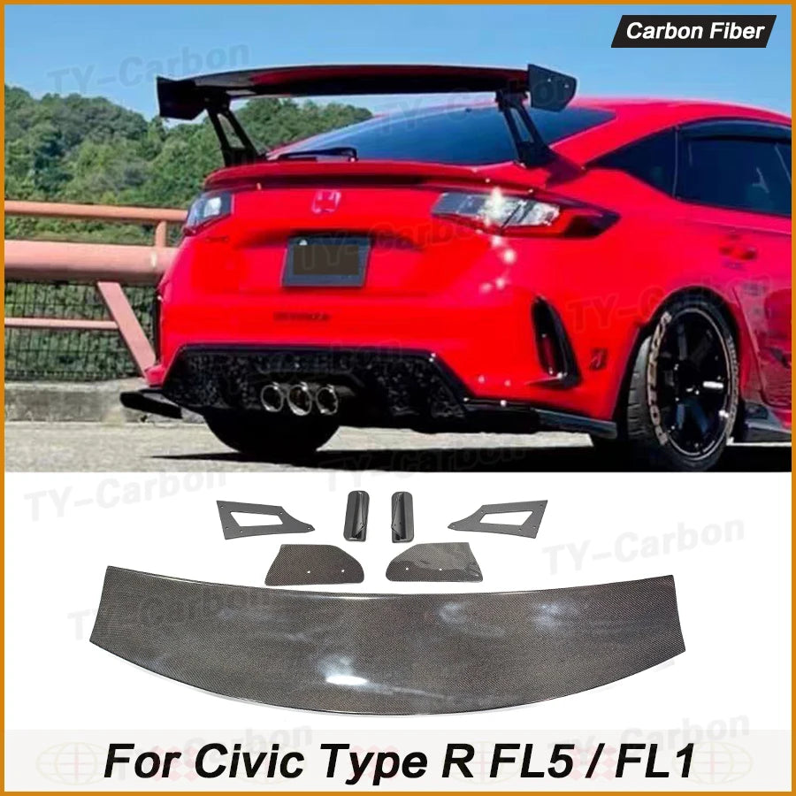Becquet de Coffre Carbone Honda Civic Type R FL5 Style VRS 2022+ - vue de face - Becquet Voiture